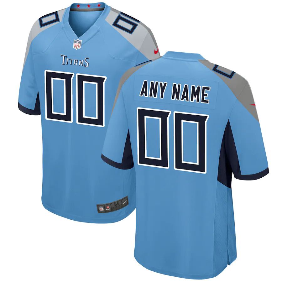 Men Tennessee Titans Nike Light Blue Alternate Custom Game NFL Jersey->customized nfl jersey->Custom Jersey